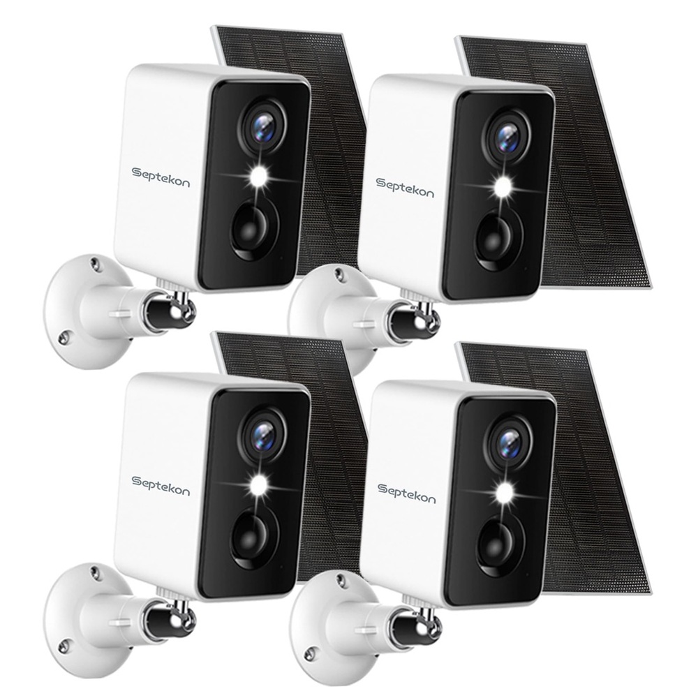 NEW 4 Pack Solar Outdoor 2K Security Cameras Motion, Night Vision 100% Wireless